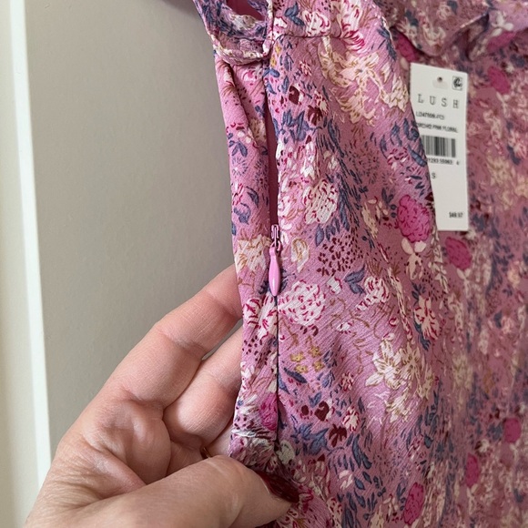NWT Lush Brand Orchid Pink Floral Long Dress Women’s Size Small - Picture 9 of 16